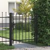 vidaXL Cancello per recinzione BOXTEL porta singola con parte superiore ad arco in acciaio 1x1 m Nero