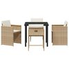 vidaXL Set da Pranzo per Giardino 5 pcs Beige polyrattan