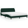 vidaXL Letto con Materasso Dover Verde Scuro 160x200 cm in Velluto