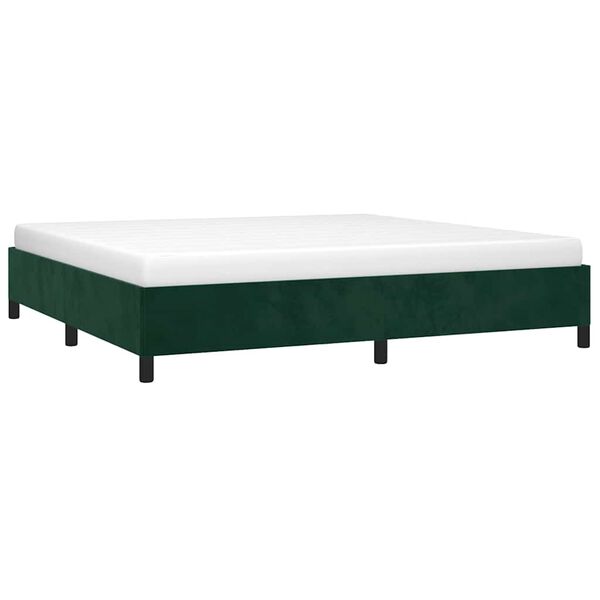 vidaXL Giroletto senza Materasso Verde Scuro 200x200 cm in Velluto