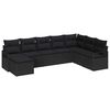 vidaXL Set di divani con cuscino 8 pcs Nero polyrattan
