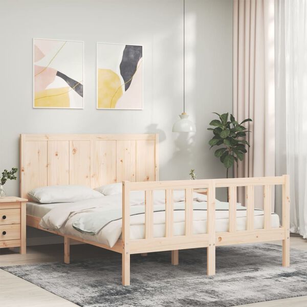 vidaXL Letto senza Materasso 140x190 cm in Legno Massello di Pino