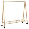 vidaXL Appendiabiti con Ripiani e Ruote 106x34x106,5 cm in Bamb&ugrave;