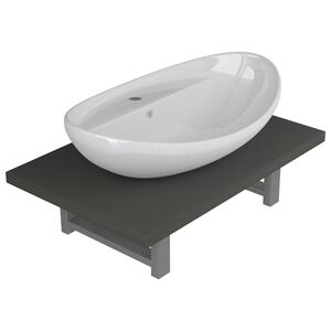 vidaXL Set Mobili da Bagno 2 pz Ceramica Grigio