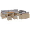 vidaXL Set Divano da Giardino 14 pcs Beige polyrattan