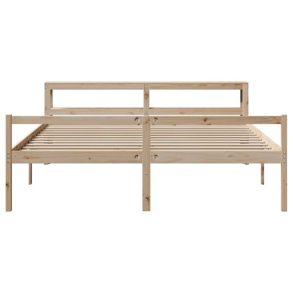 vidaXL Letto per Anziani con Testiera 200x200 cm Legno Massello Pino