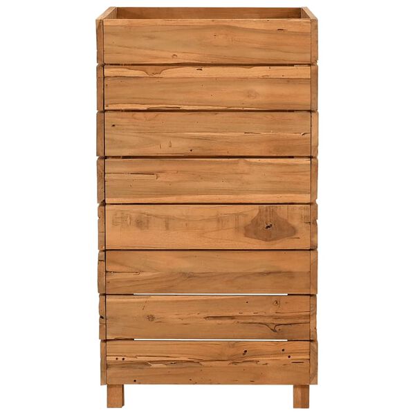 vidaXL Letto Rialzato 50x40x72 cm Legno di Teak di Recupero e Acciaio