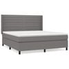 vidaXL Giroletto a Molle con Materasso Grigio Scuro 180x200 cm Tessuto