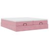 vidaXL Struttura Letto Pouf con Materassi Rosa 200x200 cm Velluto