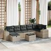 vidaXL Set Divano da Giardino 8pz con Cuscini Grigio Chiaro Polyrattan