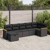 vidaXL Set Divani da Giardino con Cuscini 7pz Nero Polyrattan