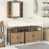 vidaXL Unit&agrave; da Bagno con lo scaffale 3 pcs Marrone Legno multistrato