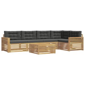 vidaXL Set di divani da esterno 6 pz Bianco e Antracite Poliestere