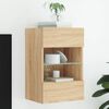 vidaXL Mobile TV a Parete con Luci LED Rovere Sonoma 40x30x60,5 cm