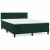 vidaXL Giroletto a Molle con Materasso Verde Scuro 140x190 cm Velluto