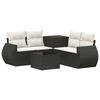 vidaXL Set di divani 6 pz Nero e Bianco Crema