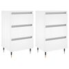 vidaXL Comodini 2 pz Bianchi 40x35x69 cm in Legno Multistrato
