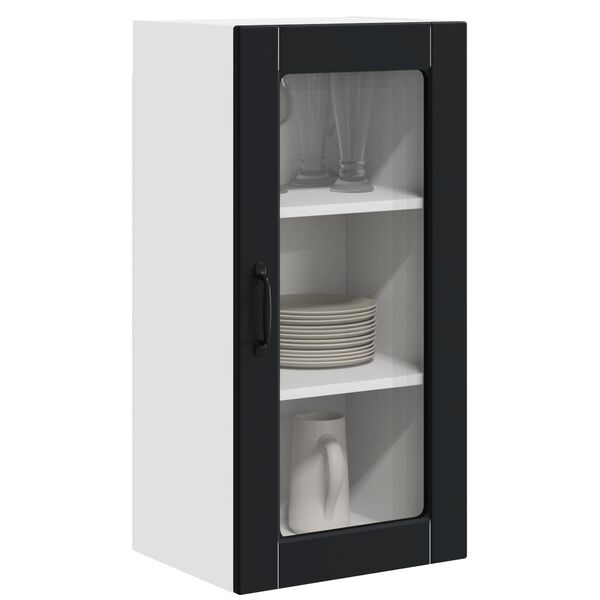 vidaXL Mobile da cucina 2 pcs Nero 40 x 31 x 80 cm Legno multistrato