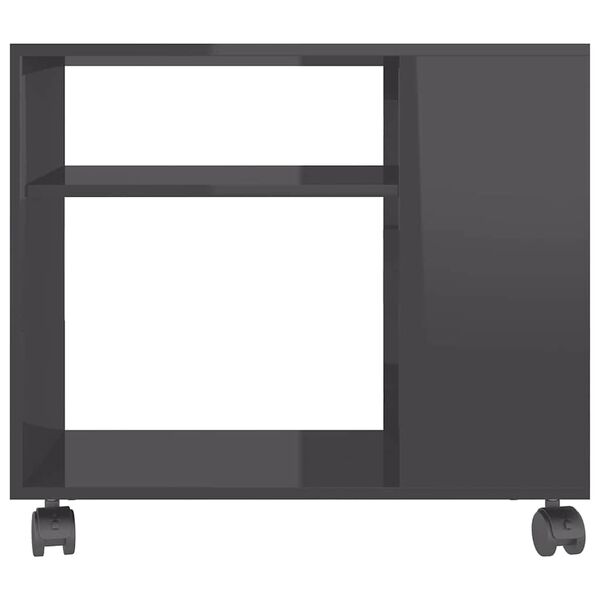 vidaXL Tavolino da Salotto Grigio Lucido 70x35x55 cm Legno Multistrato