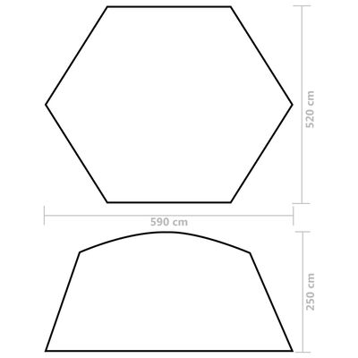 vidaXL Tenda per Piscina in Tessuto 590x520x250 cm Grigia