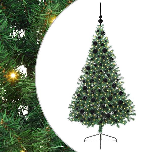 vidaXL Albero di Natale artificiale con luci integrate Verde 180 cm