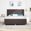 vidaXL Letto a molle con materasso Marrone Scuro 180 x 200 cm Tessuto