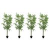 vidaXL Albero di Bamb&ugrave; 4 pz Verde 60 x 18 x 190 cm Tessuto e Bamb&ugrave;