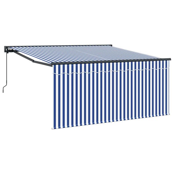 vidaXL Tenda Retrattile Blu e Bianco 300 x 250 cm