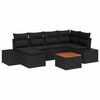 vidaXL Set Divano da Giardino 7 pz Nero polyrattan