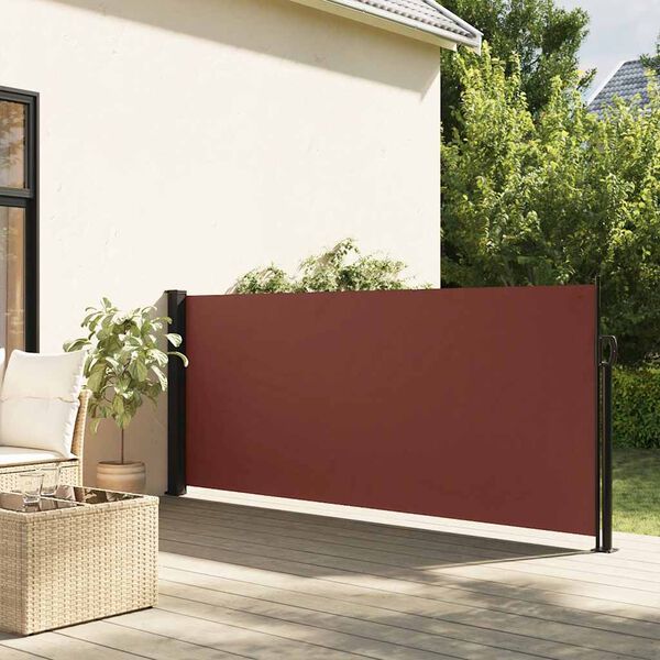vidaXL Tenda da Sole Laterale Retrattile Marrone 120x500 cm