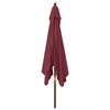 vidaXL Ombrellone da Giardino Palo Legno Rosso Bordeaux 300x300x273 cm