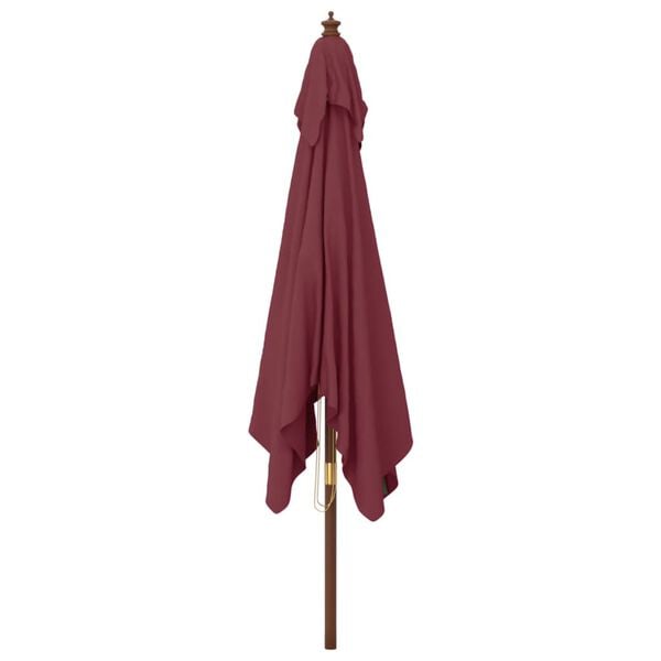 vidaXL Ombrellone da Giardino Palo Legno Rosso Bordeaux 300x300x273 cm