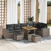 vidaXL Set Divano da Giardino con cuscino 9 pcs Grigio polyrattan