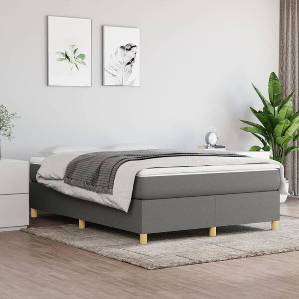 vidaXL Struttura Letto a Rete a Molle Grigio Scuro 140x200 cm Tessuto