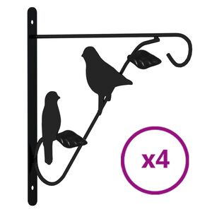 vidaXL Ganci per Cesti Pensili 4 pz Neri in Acciaio