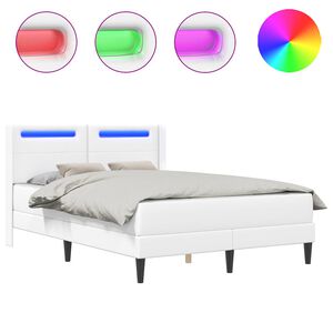 vidaXL Struttura letto con materasso Bianco 120 x 190 cm Similpelle
