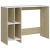 vidaXL Scrivania Portatile Bianco e Sonoma 102,5x35x75 cm Multistrato