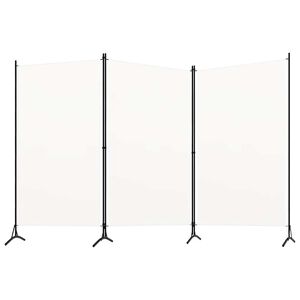 vidaXL Divisorio a 3 Pannelli Bianco 260x180 cm in Tessuto
