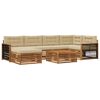 vidaXL Set di divani da esterno 7 pz Naturale e Beige