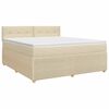 vidaXL Letto box spring con materasso Crema 180 x 200 cm Tessuto