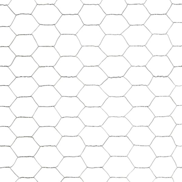 vidaXL Recinzione in Rete per Pollaio in Acciaio Zincato 25x1,2m Argento