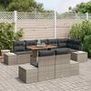 vidaXL Set Divano da Giardino 9 pcs Grigio Poly Rattan