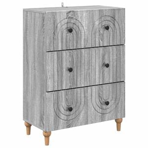 vidaXL Mobile con Cassetti Grigio Sonoma 66 x 34,5 x 90 cm