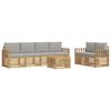 vidaXL Set di divani da esterno 7 pz Bianco e Grigio Chiaro Poliestere