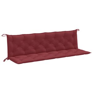 vidaXL Cuscini Panca Giardino 2pz Rosso Vino M&eacute;lange 200x50x7 cm