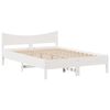 vidaXL Giroletto con Testiera Bianco 135x190 cm Legno Massello di Pino