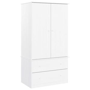 vidaXL Armadio ALTA Bianco 90x55x170 cm in Legno Massello di Pino