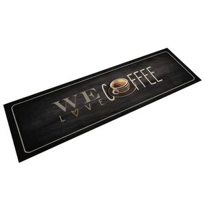 vidaXL Tappeto da Cucina Lavabile Testo Caff&egrave; 45x150 cm in Velluto