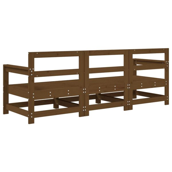 vidaXL Set Salotto da Giardino 3 pz Ambra in Legno Massello di Pino