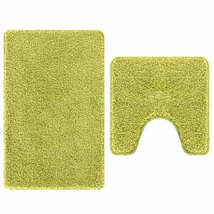 vidaXL Set di tappetini antiscivolo per il bagno 2 pcs Verde PP